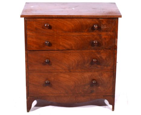 Small mahogany commode chest, dummy drawer front, bracket feet, width 68cm, depth 42cm, height 73cm.