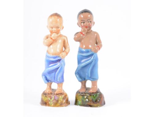 Royal Worcester figure, Burmah 3068, modelled by Doughty, 12.5cm; and another similar figure, Burmah 3089. (2)