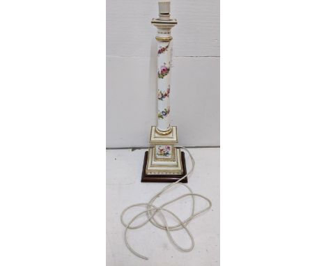 A antique column porcelain lamp, no plugLocation: ROSIf there is no condition report shown, please request