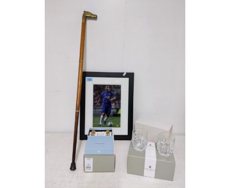A mixed lot to include a signed photograph of Frank Lampard in a Chelsea strip, a Sportizus Limited certificate of authentici