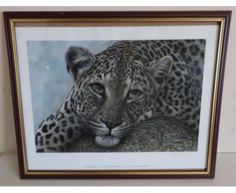 Robert E Fuller, "Just Checking" and "Leopard On The Lookout", limited edition photographs 150/850 and 89/850 signed in penci