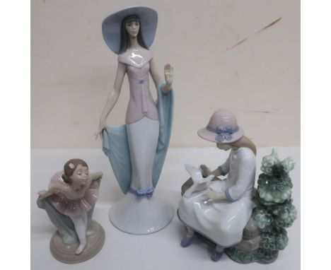 Coalport Ladies Of Fashion figures 1996 - Karen, 1997 - Anne, and Debutante figure Poppy all boxed, and three Nao figures (6)