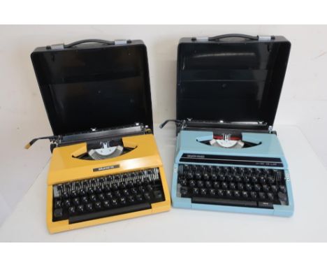 Silver Reed SR 180 Deluxe portable typewriter and Silverette portable typewriter (2) 