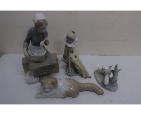 Nao models: Goose girl, Pierrot, group of geese, and a cat (4) 