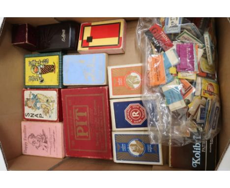 Collection of vintage card games, Happy Families, Snap, etc, advertising playing cards for Tesseymans Scarborough etc,&nbsp;a