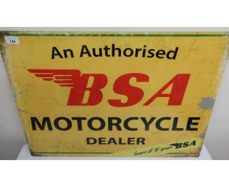 Replica "Authorized BSA Motorcycle Dealer" enamel sign 
