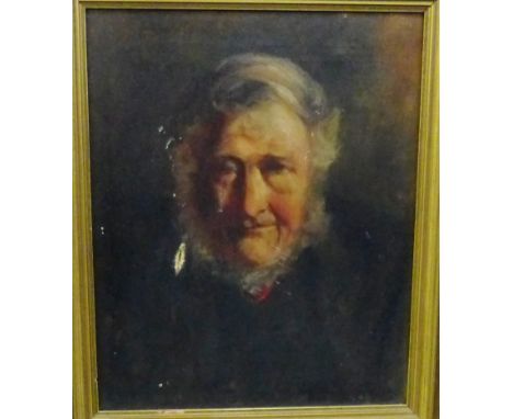 Unknown Artist  'Head and Shoulders Portrait' Oil-on-canvas (a/f) apparently unsigned  in a gilt wood frame, 35 x 45cm 