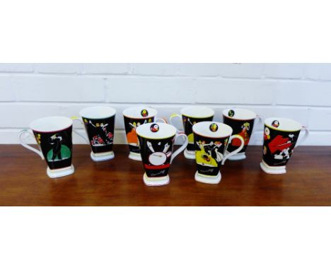 Clarice Cliffs 'Age of Jazz' eight limited edition coffee cup sets and bone china (boxed), together with two limited edition 