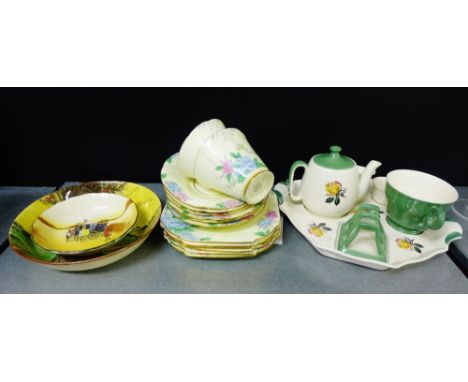 A mixed lot to include a Royal Winton breakfast set, two Royal Doulton series ware shallow bowls and a quantity of Grafton ch