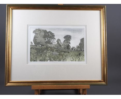 Keith Andrew, '79: a signed limited edition etching, "Summer Place", 17/15, and Bryan Hanlon: a pair of signed limited editio
