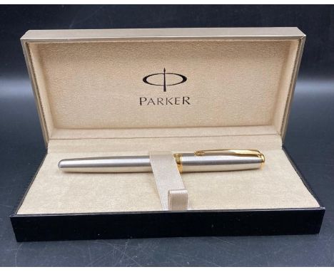A boxed Parker Sonnet roller ball pen