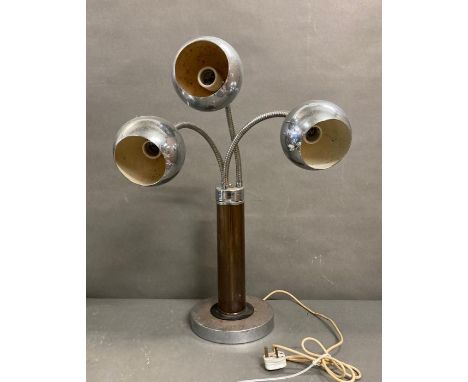 A three arm articulated chrome ball lamp possibly 1970's Goffredo Reggiani 
