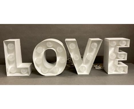 A set of 25cm high "light up love" letters