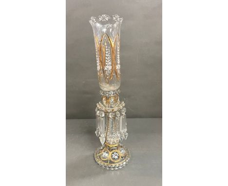Baccarat clear glass luster candelabra lamp 