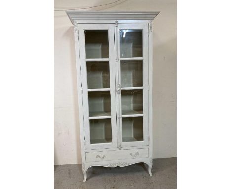 A French style three shelf cabinet with drawer under (H205cm W105cm D42cm)