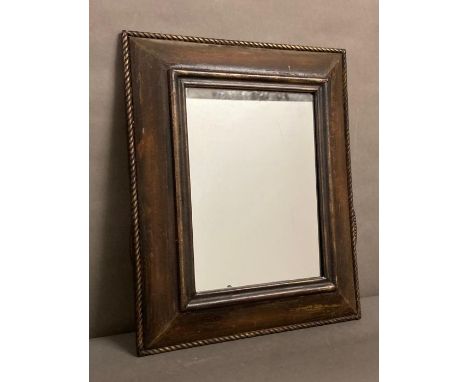 A square mahogany framed hall mirror 50X61