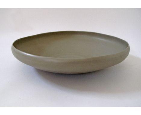 A Modern ceramic dish in light brown clay by Rina Menardi W50cm.