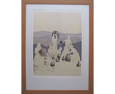 K. Attalidou (Cyprus) lithograph signed and dated 2011, numbered 20/150. Framed 110X81cm, the print 72X53cm.