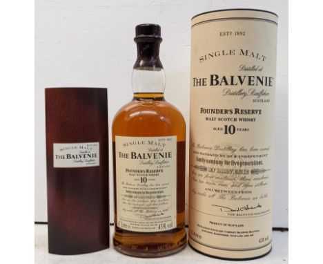 A Bottle of The Balvenie Single Malt Founder's Reserve Malt Scotch Whisky, aged 10 years, 1 litre, with original tubular boxI