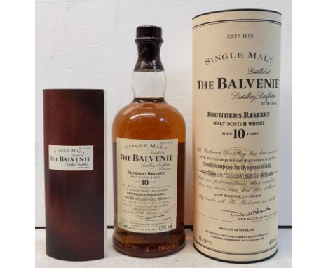 A Bottle of The Balvenie Single Malt Founder's Reserve Malt Scotch Whisky, aged 10 years, 1 litre, with original tubular boxI