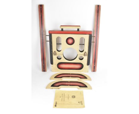 A mid 20th century vintage magicians painted guillotine, with a 'The Home Counties Magical Society' pamphletIf there is no co