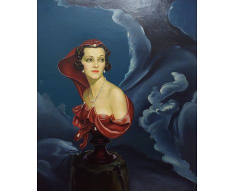 MICHAEL ACTON (BRITISH 1906 - 1945) PORTRAIT OF GEORGIA SITWELL Oil on canvas, signed, 132 x 113cm (52 x 44.5")