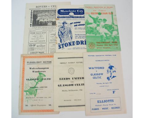 A COLLECTION OF TWELVE CELTIC AWAY MATCH PROGRAMMES COMPRISING: Milwall, 25/4/49, Leeds United, 27/5/47, Sunderland, 30/1/59,