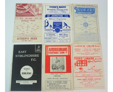 A COLLECTION OF TWENTY-FIVE CELTIC AWAY MATCH PROGRAMMES FROM THE 1950s AND 1960s including Rangers, 1/1/55, 1/1/65, 20/8/60,