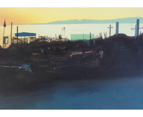 MANNER OF CHRIS BUSHE (SCOTTISH B. 1958) FALLING LIGHT Mixed media on board, 83 x 115cm (32 1/2 x 45 1/4")