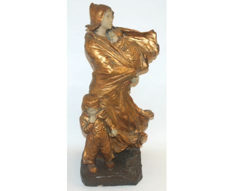 After Paul Kowalczewski - A ceramic figure group titled 'Expectation' with factory manufactured stamp Fritz Kochendorfer, wit
