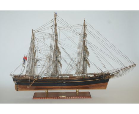 A SCRATCH MODEL OF THE CUTTY SARK on stand, 69cm high x 100cm long