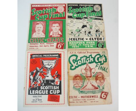 A COLLECTION OF TWENTY-FOUR CELTIC 1950s AND 1960s CUP FINAL AND SEMI-FINAL MATCH PROGRAMMES including Clyde, Scottish Cup fi