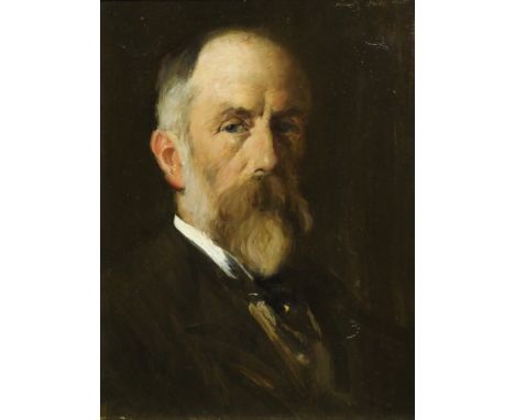 •GEORGE FIDDES WATT RSA, RP, LLD (SCOTTISH 1873 - 1960) PORTRAIT OF A GENTLEMAN WITH A BEARD Oil on panel board, signed, 34 x