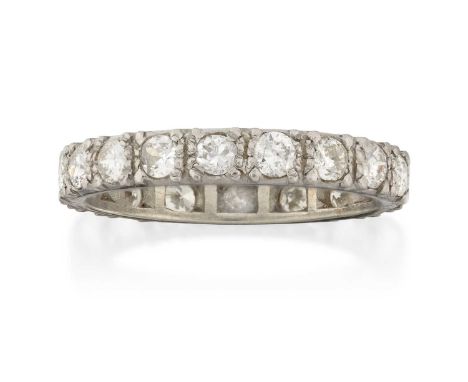 the eighteen round brilliant cut diamonds in white claw settings, total estimated diamond weight 1.40 carat approximatelyfing
