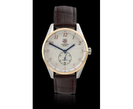 (calibre 6) lever movement signed, engine turned silvered dial with Arabic numerals, seconds dial, date aperture at 6, gold b