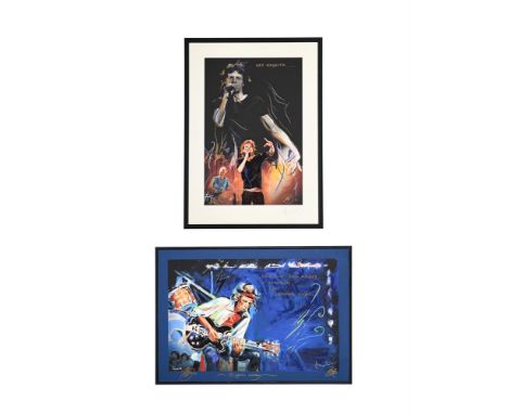 λ  RONNIE WOOD (BRITISH B. 1947) PENSIVE/SLIPPIN AWAY  Print on canvas  Inscribed and titled to lower edge in gold pen  63 x 