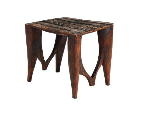 A LOW NUPE STOOL NUPE TRIBE, NIGERIA, FIRST HALF 20TH CENTURY 43cm high, 45cm wide, 41cm deep  Condition Report:  PLEASE NOTE
