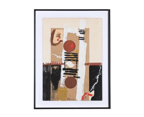 λ  KEITH PATTERSON (NEW ZEALAND 1925-1995) UNTITLED Mixed media and collage Signed and dated 73 (lower centre) 70 x 50cm (27½