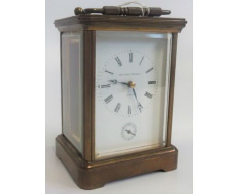Matthew Norman, a brass and five glass chiming carriage clock, inscribed verso Matthew Norman, London 1755. Condition Report: