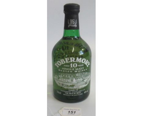 A bottle of 10 year old Tobermory Single Malt Scotch Whisky, 70cl, 40% vol.