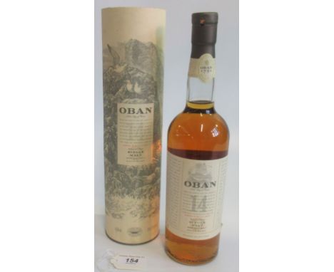 A bottle of 14 year old Oban Single Malt Scotch Whisky, 70cl, 43% vol.