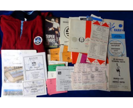 Football, Swansea City, a selection of items 1960's onwards inc. match tickets, press passes, season ticket booklets, testimo