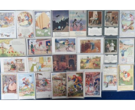 Postcards, a selection of approx. 48 cards of nursery rhymes and fairy tales, the majority UK published. Artists include A.E 
