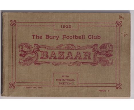 Football booklet, Bury FC, Souvenir, Guide &amp; Programme of the Grand Bazaar held in aid of Bury Football Club, February 19