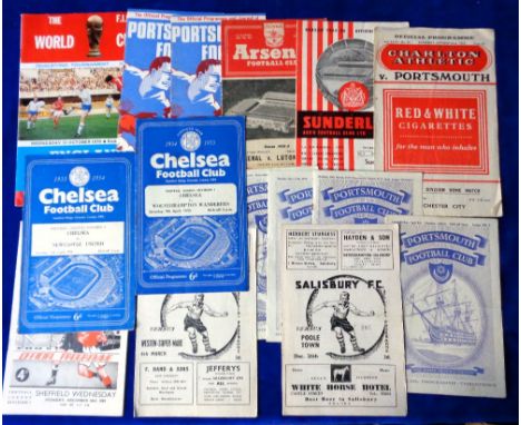 Football programmes, small batch of 15 programmes inc. Salisbury v Poole Town 1955/6, v Weston-Super-Mare 60/1, Portsmouth v 