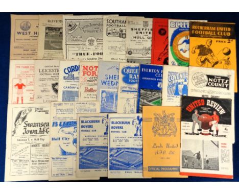 Football programmes, Hull City Aways 1951/52, 23 programmes inc. Manchester Utd FAC, Blackburn Rovers 25 Dec &amp; 2nd Feb, C