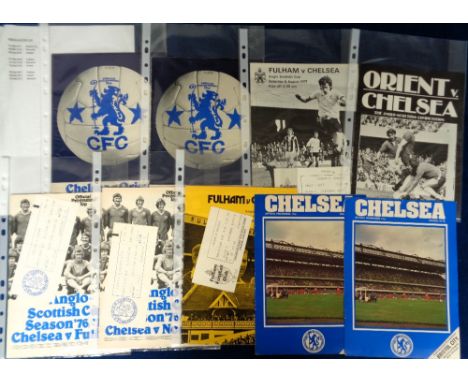 Football programmes & tickets, Chelsea FC, Anglo Scottish Cup, 9 programmes, 5 with tickets, Homes v Bristol City & Norwich &