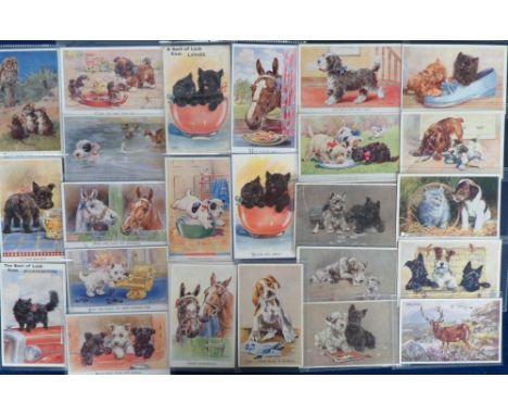 Postcards, Animals, a collection of 76 cards to comprise Florence Valter (16), M. Gear (19) Arthur Wardle dogs (21) and Edith