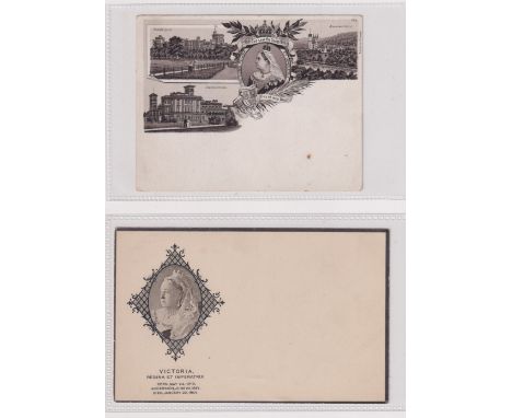 Postcards, Royalty, a scarce Queen Victoria court size card of the Diamond Jubilee (1837-1897), in the Gruss Aus style, not u