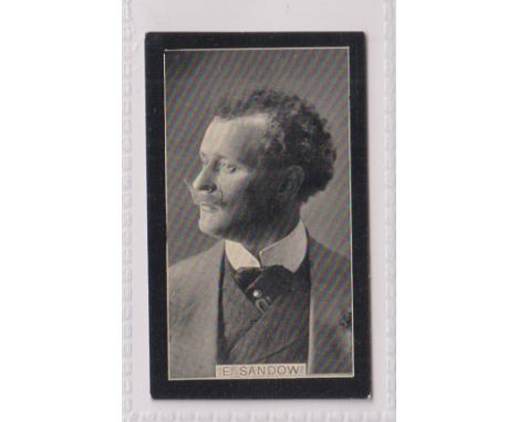 Cigarette card, Smith's Champions of Sport (Red back). type card no. 23 Eugene Sandow, Strong Man 'Cup Tie Cigarettes' back (